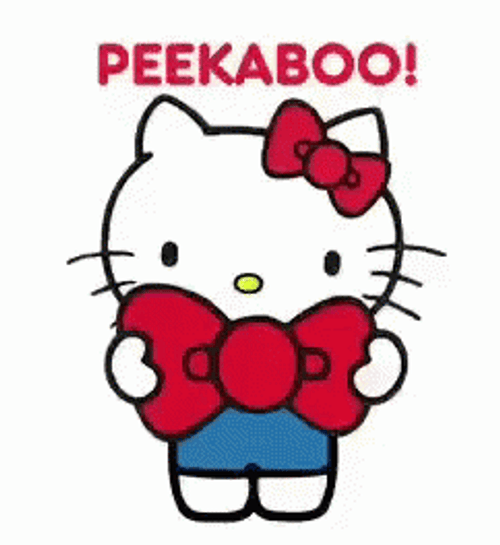 Animated Hello Kitty Peek A Boo Sticker GIF