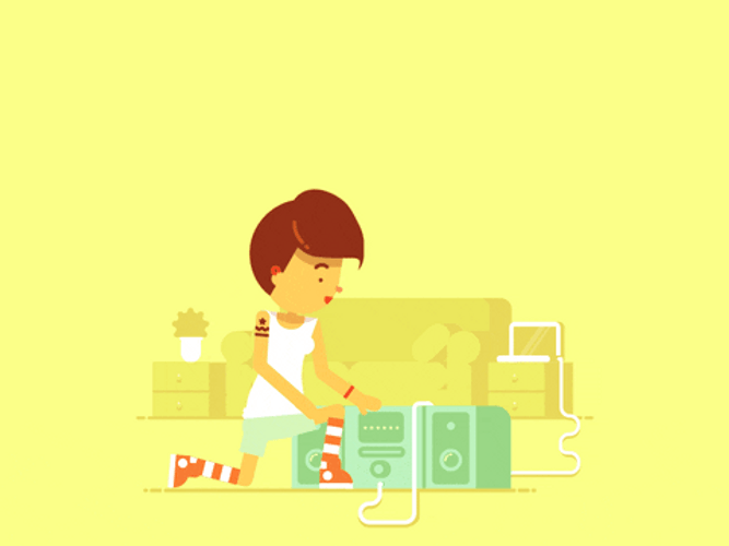 Animated Hipster Cool Girl GIF