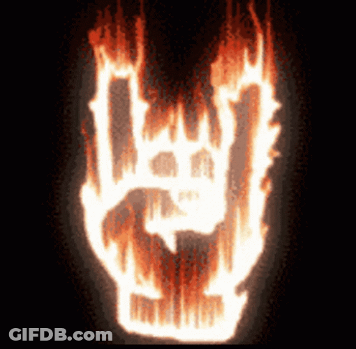 Animated Hook Em Sign On Fire GIF