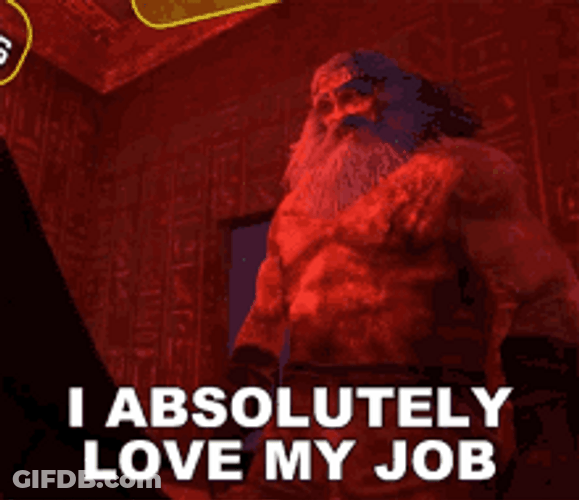Animated Huge Man I Love My Job GIF