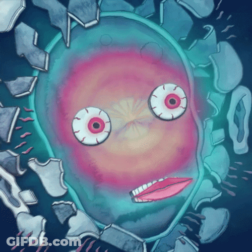 Animated Human Head Tripping GIF