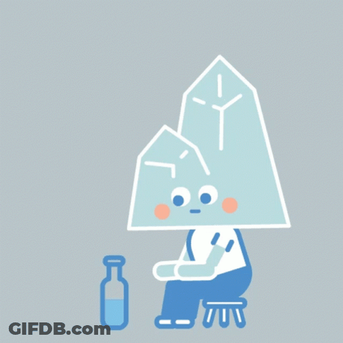 Animated Ice Person Drinking Water GIF