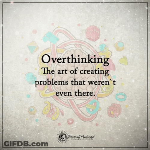 Animated Illustration Overthinking Meaning Text GIF