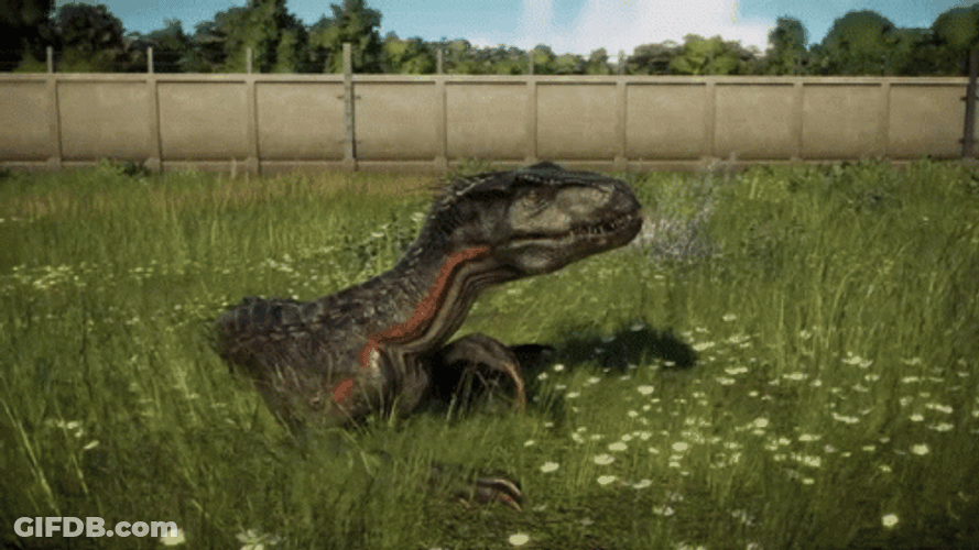 Animated Indoraptor Enjoying Peacefulness GIF