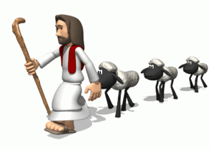 Animated Jesus Christ Shepherd Leading Lamb GIF