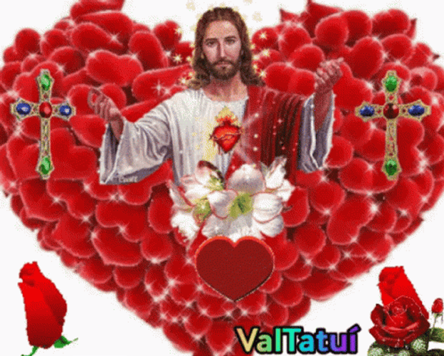 Animated Jesus Heart Background GIF