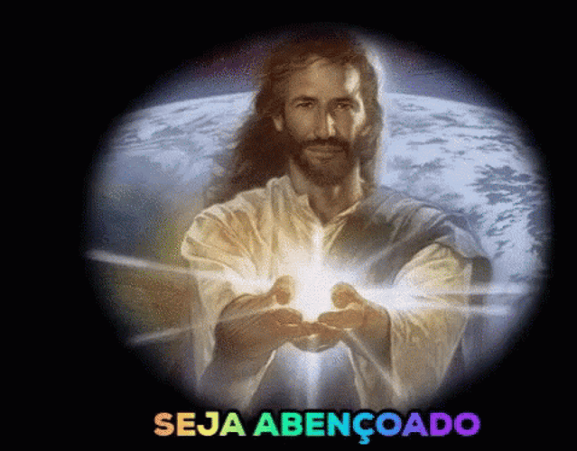 Animated Jesus Showing You The World GIF