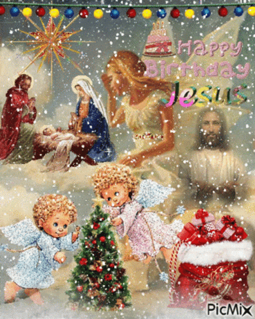 Animated Jesus With Angels GIF
