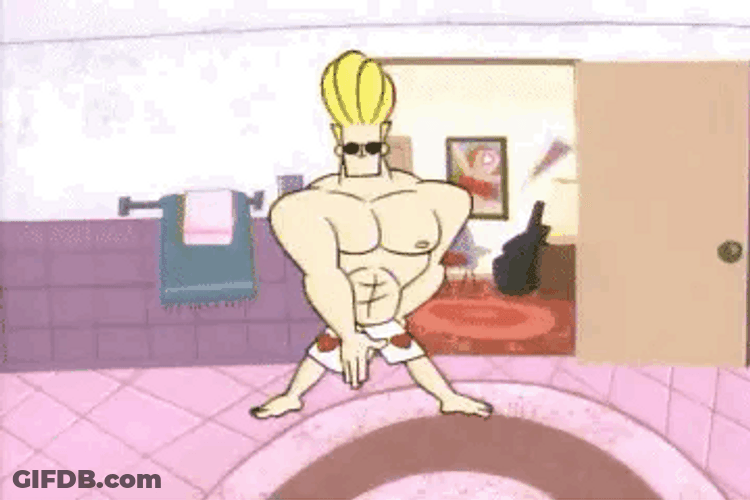 Animated Johnny Bravo Getting Ready Flexing GIF