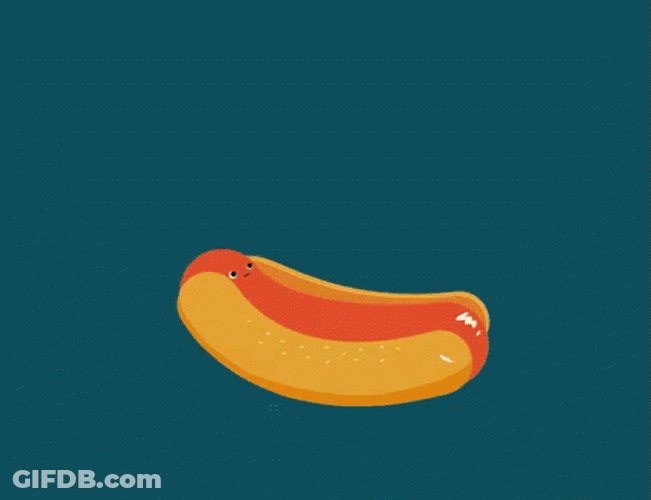 Animated Ketchup On Sausage Sandwich GIF