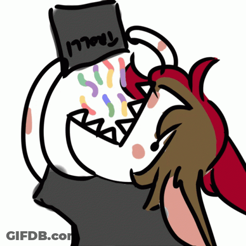 Animated Kid Catching Falling Gummies With His Mouth GIF