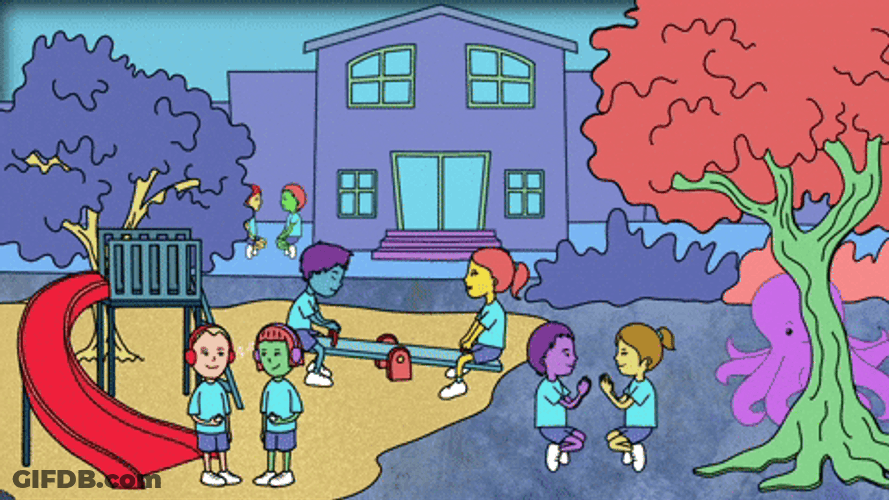Animated Kids At Playground GIF