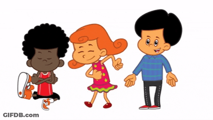 Animated Kids Dancing Happily GIF