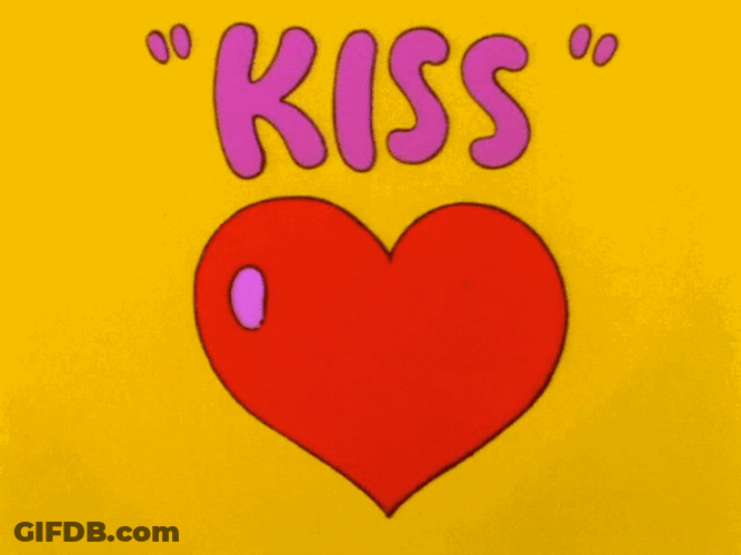 Animated Kiss And Hearts GIF
