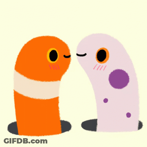 Animated Kissing Eel Couple GIF