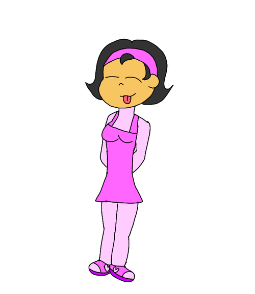 Animated Lady Having Belly Inflation GIF