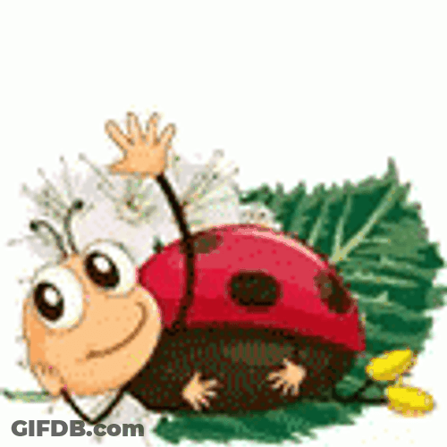 Animated Ladybug Waving Hello GIF
