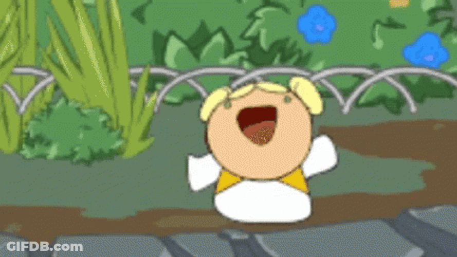 Animated Laughing Chromie Carbot Playing GIF