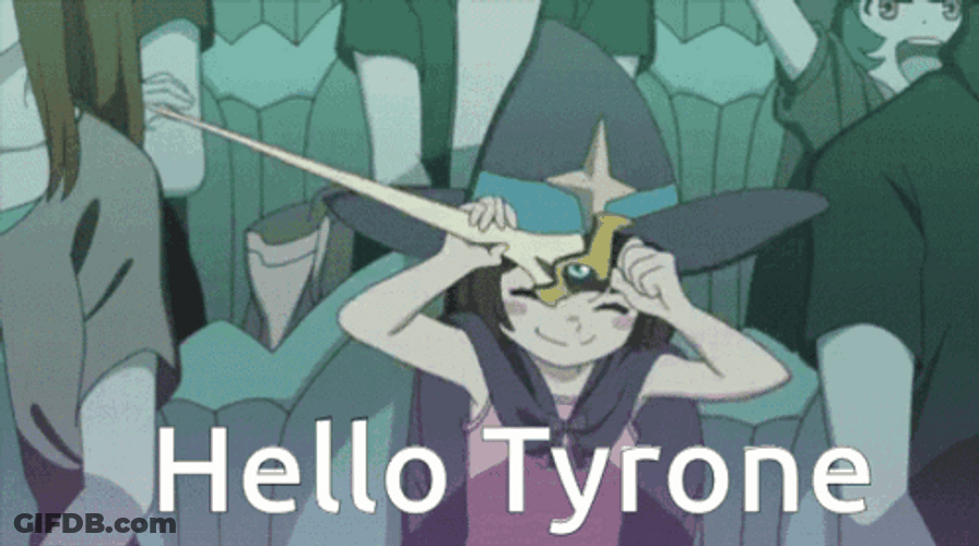 Animated Little Witch Hello Tyrone GIF