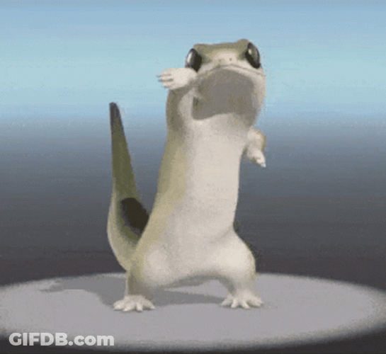 Animated Lizard Shadow Boxing GIF