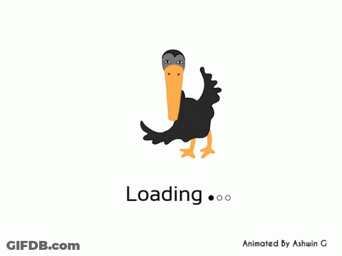 Animated Loading Screen With Ostrich GIF
