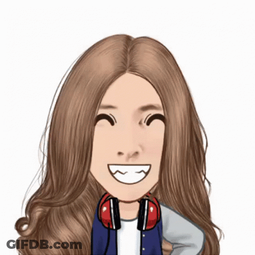 Animated Long Haired Lady Laughing GIF