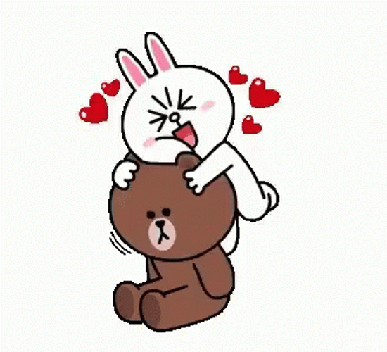 Animated Love Cuddling With Bear GIF