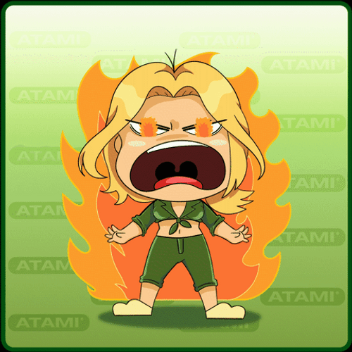 Animated Mad Face Angry Girl On Fire GIF