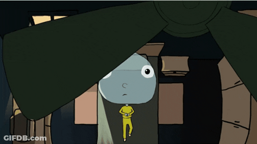 Animated Man Big Head Rolling His Eyes GIF