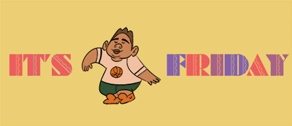 Animated Man Cheering Its Friday Meme Sticker GIF