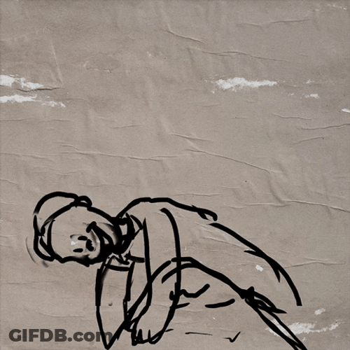 Animated Man Climbing Mountains GIF