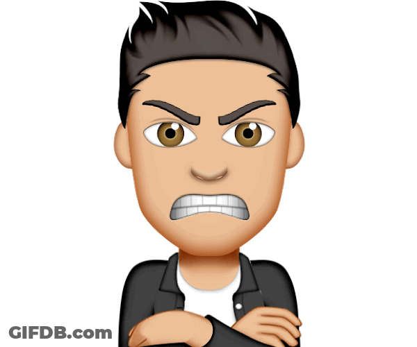 Animated Man Crossed Arms Angry Emote Sticker GIF