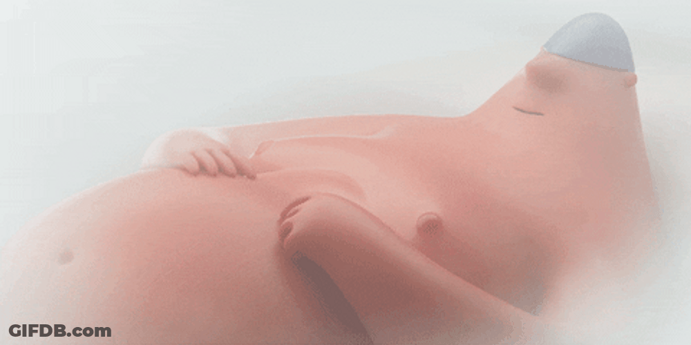 Animated Man Enjoys Caressing His Chest GIF