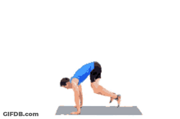 Animated Man Full Body Burpee Exercise GIF