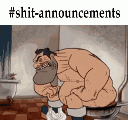 Animated Man Gotta Poop Shit Announcements GIF