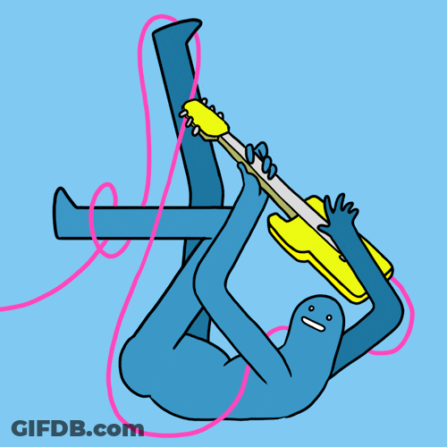 Animated Man Guitar Solo Rock And Roll GIF