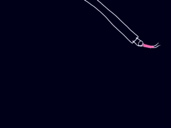 Animated Man Hanging On Flying Trapeze GIF