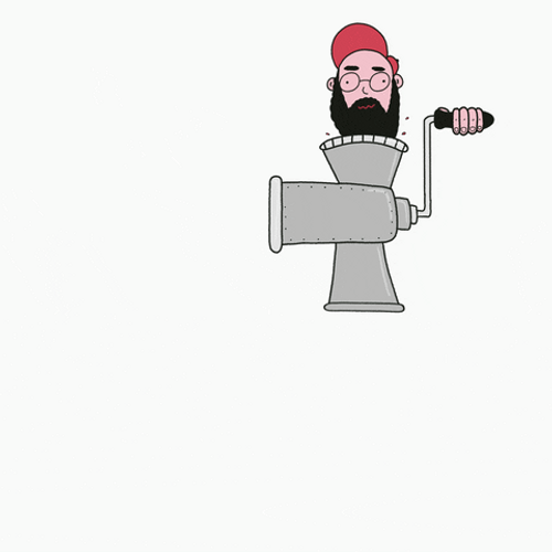 Animated Man His Own Body Keep Grinding GIF