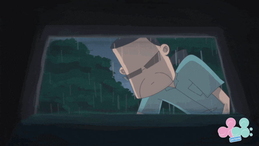 Animated Man In The Rain Ahhh GIF