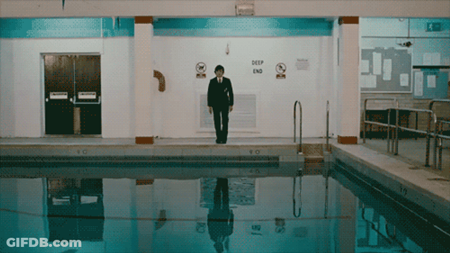 Animated Man Jumping In The Pool GIF