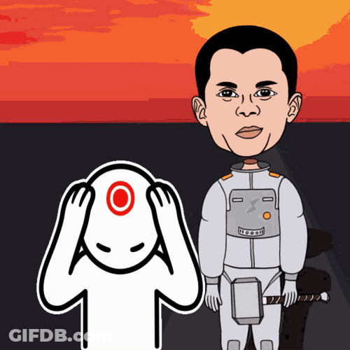 Animated Man Kicked Out Other One GIF