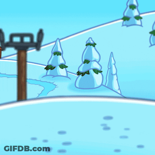 Animated Man Riding A Snowmobile GIF