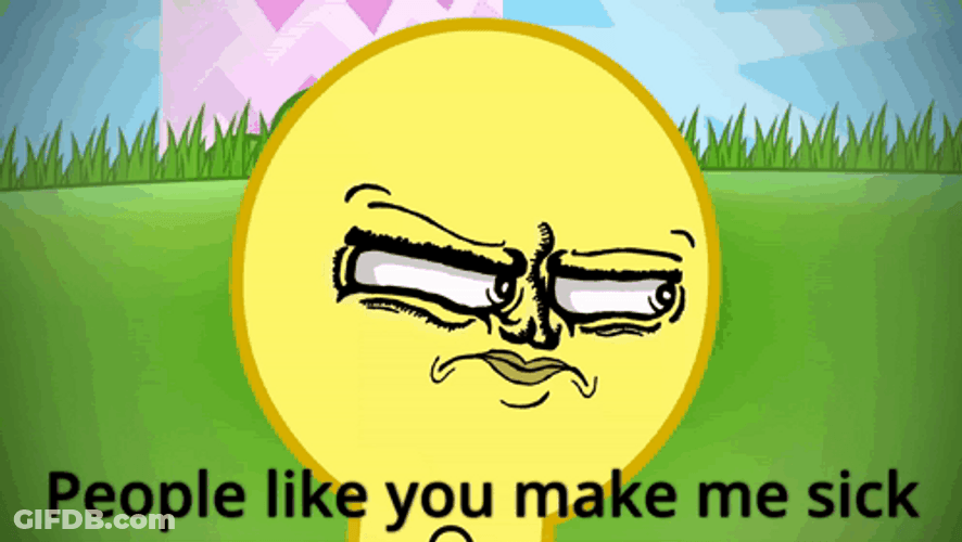 Animated Man Saying You Make Me Sick GIF