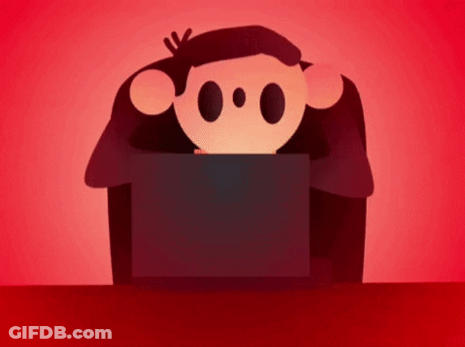 Animated Man Throw Computer Out Of Window GIF