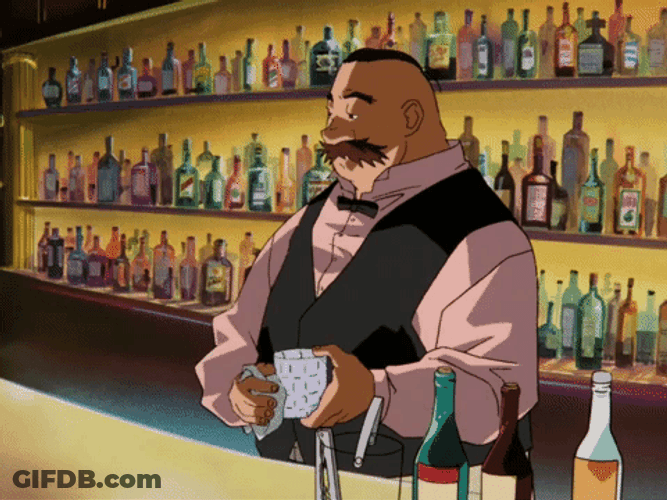 Animated Man Working As A Bartender GIF