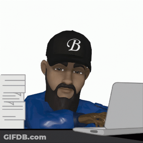Animated Man Working Hard Typing GIF
