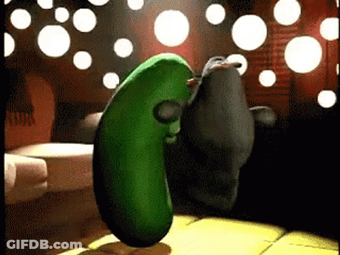 Animated Manatee Dancing With A Pickle GIF