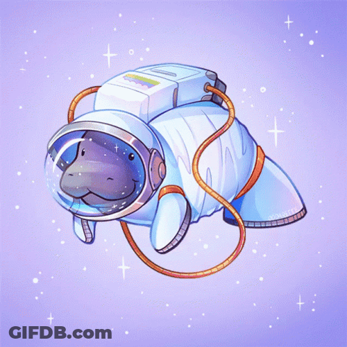 Animated Manatee On A Oxygen Tracksuit GIF
