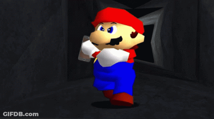 Animated Mario Throwing Phone GIF