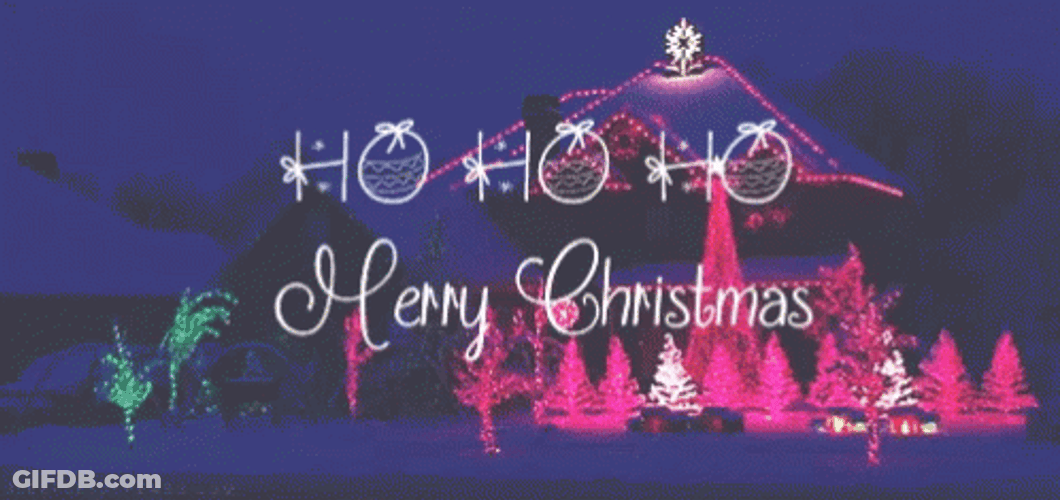 Animated Merry Christmas Dancing Lights GIF